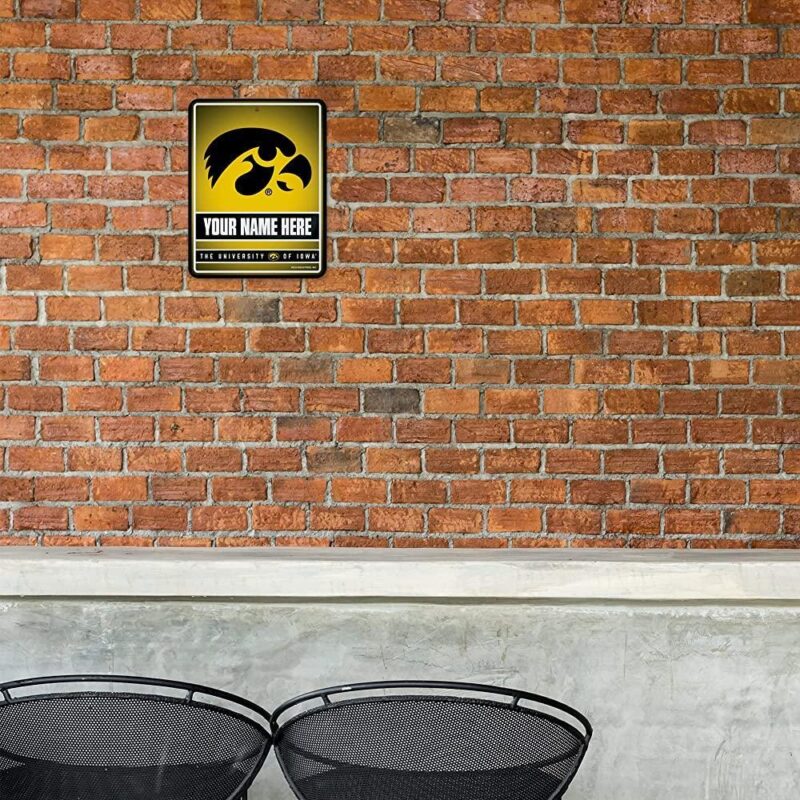 NCAA Iowa Hawkeyes Personalized Custom Metal Parking Sign Wall Decor Indoor Ourdoor 1