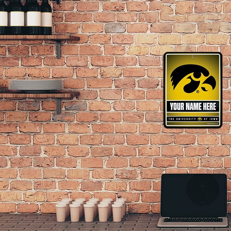 NCAA Iowa Hawkeyes Personalized Custom Metal Parking Sign Wall Decor Indoor Ourdoor 2