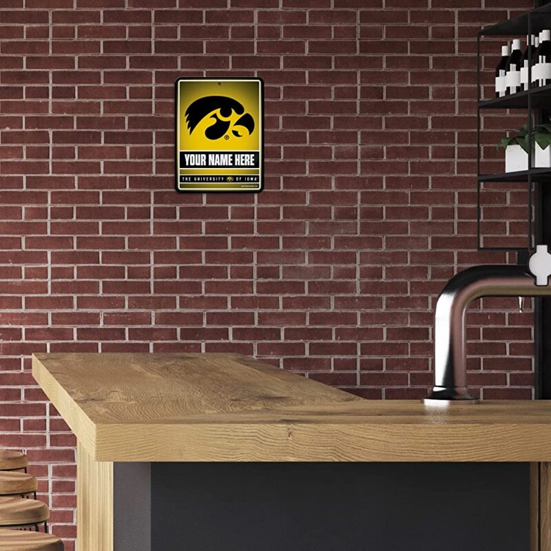 NCAA Iowa Hawkeyes Personalized Custom Metal Parking Sign Wall Decor Indoor Ourdoor 3