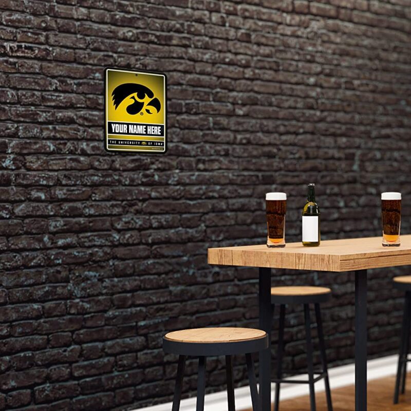 NCAA Iowa Hawkeyes Personalized Custom Metal Parking Sign Wall Decor Indoor Ourdoor 4