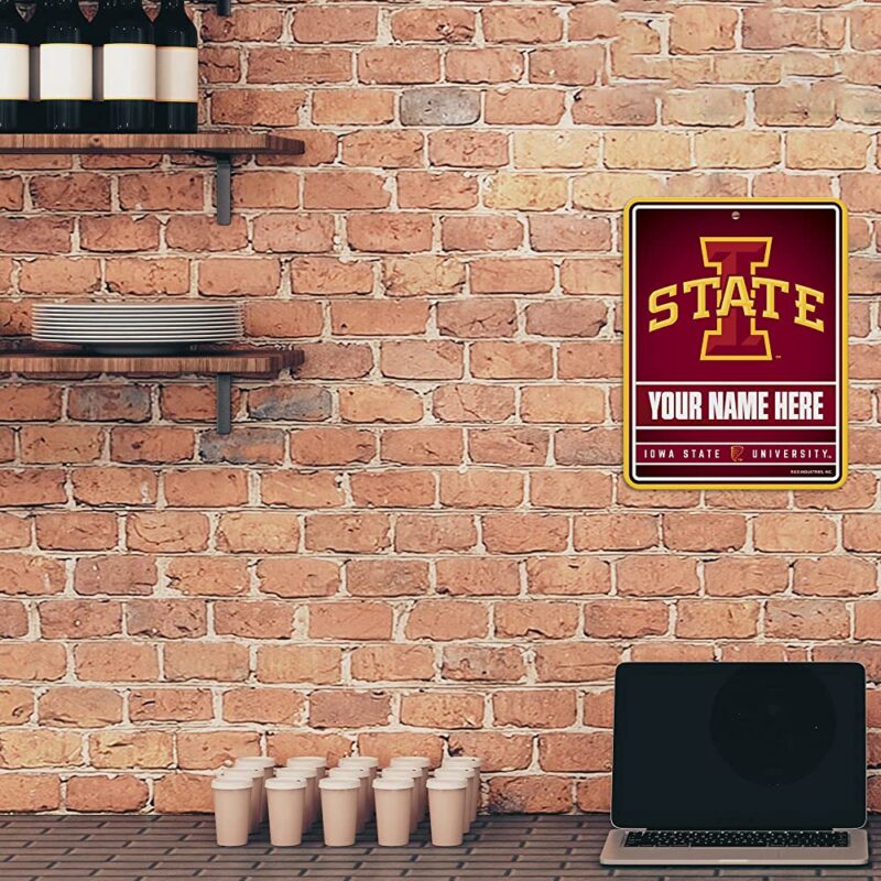 NCAA Iowas State Cyclones Personalized Custom Metal Parking Sign Wall Decor Indoor Ourdoor 2