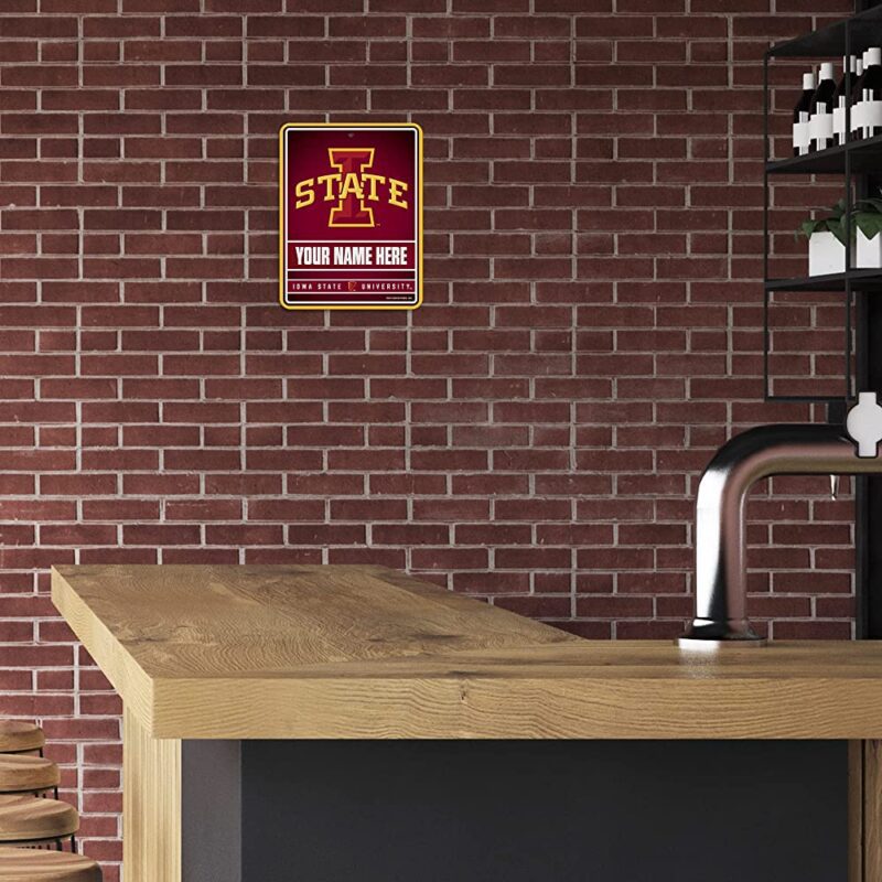 NCAA Iowas State Cyclones Personalized Custom Metal Parking Sign Wall Decor Indoor Ourdoor 3