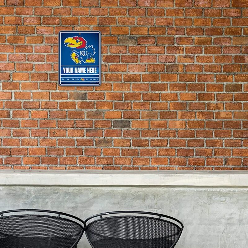 NCAA Kansas Jayhawks Personalized Custom Metal Parking Sign Wall Decor Indoor Ourdoor 1