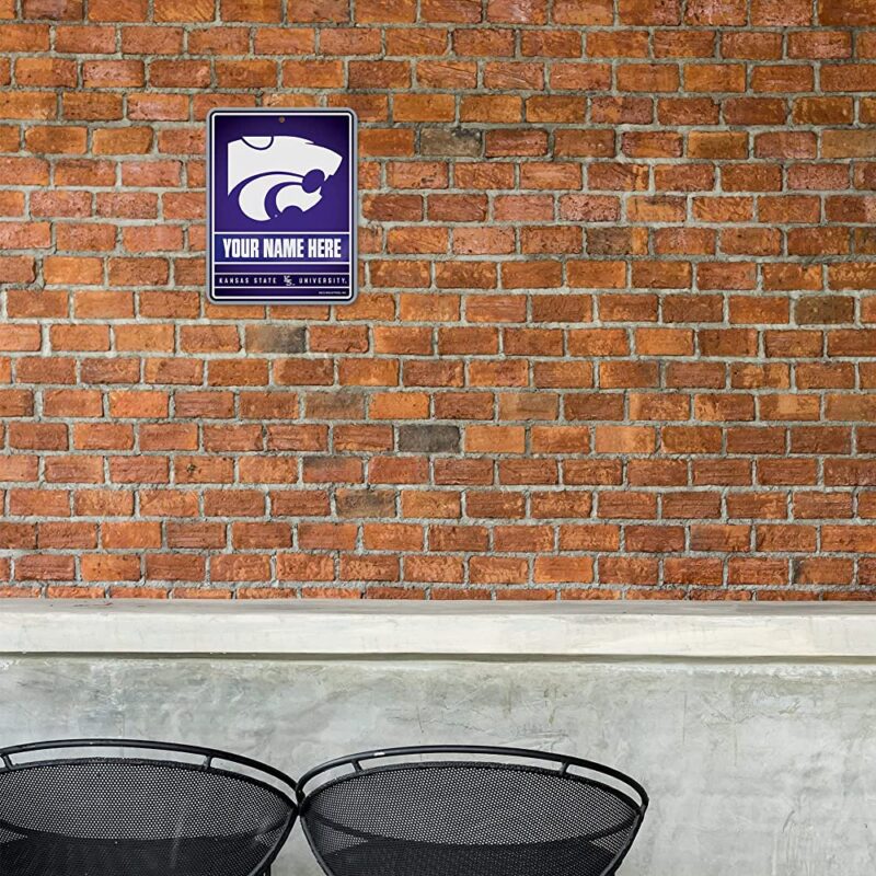 NCAA Kansas State Wildcats Personalized Custom Metal Parking Sign Wall Decor Indoor Ourdoor 1