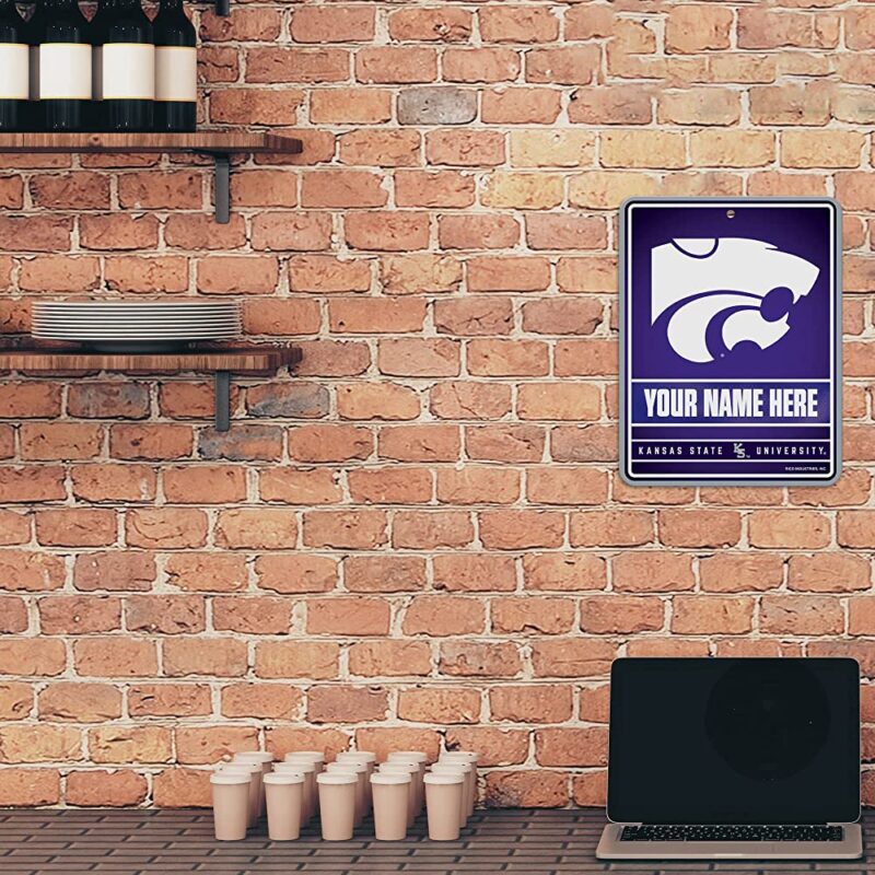 NCAA Kansas State Wildcats Personalized Custom Metal Parking Sign Wall Decor Indoor Ourdoor 2