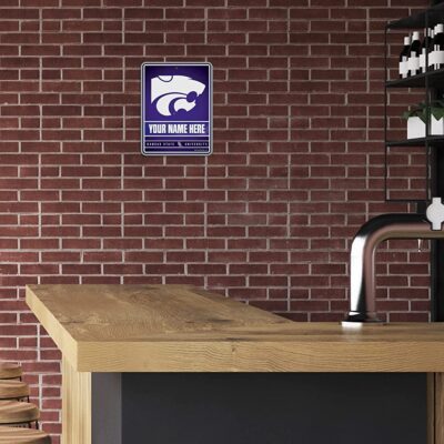 NCAA Kansas State Wildcats Personalized Custom Metal Parking Sign Wall Decor Indoor Ourdoor 3