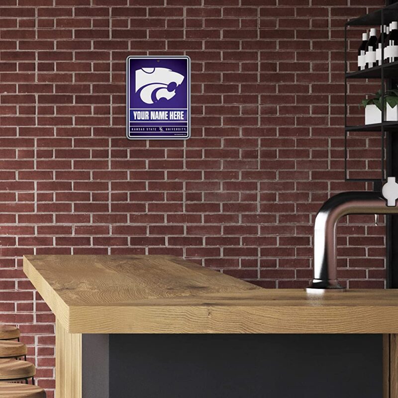 NCAA Kansas State Wildcats Personalized Custom Metal Parking Sign Wall Decor Indoor Ourdoor 3