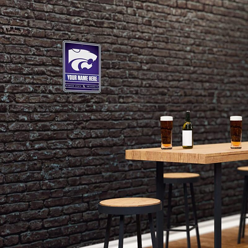 NCAA Kansas State Wildcats Personalized Custom Metal Parking Sign Wall Decor Indoor Ourdoor 4