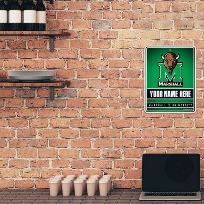 NCAA Marshall Thundering Herd Personalized Custom Metal Parking Sign Wall Decor Indoor Ourdoor 2