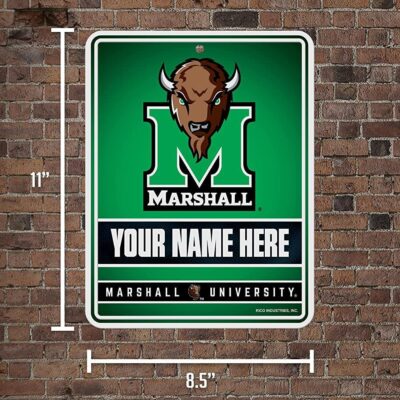NCAA Marshall Thundering Herd Personalized Custom Metal Parking Sign Wall Decor Indoor Ourdoor 5