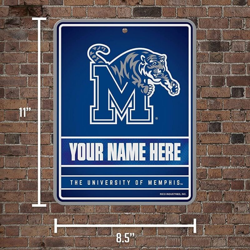 NCAA Memphis Tigers Personalized Custom Metal Parking Sign Wall Decor Indoor Ourdoor 5