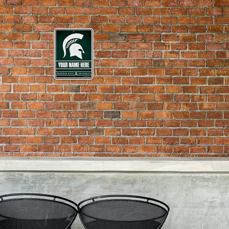 NCAA Michigan State Spartans Personalized Custom Metal Parking Sign Wall Decor Indoor Ourdoor 1