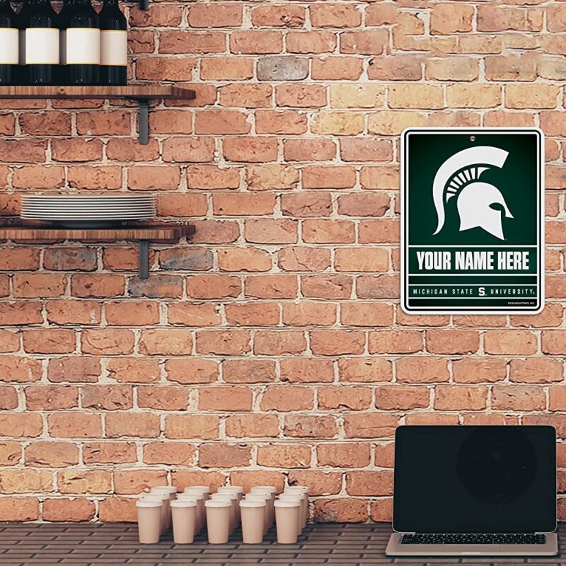 NCAA Michigan State Spartans Personalized Custom Metal Parking Sign Wall Decor Indoor Ourdoor 2