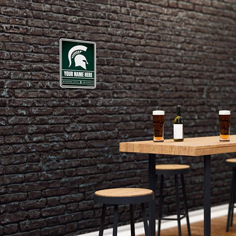 NCAA Michigan State Spartans Personalized Custom Metal Parking Sign Wall Decor Indoor Ourdoor 4