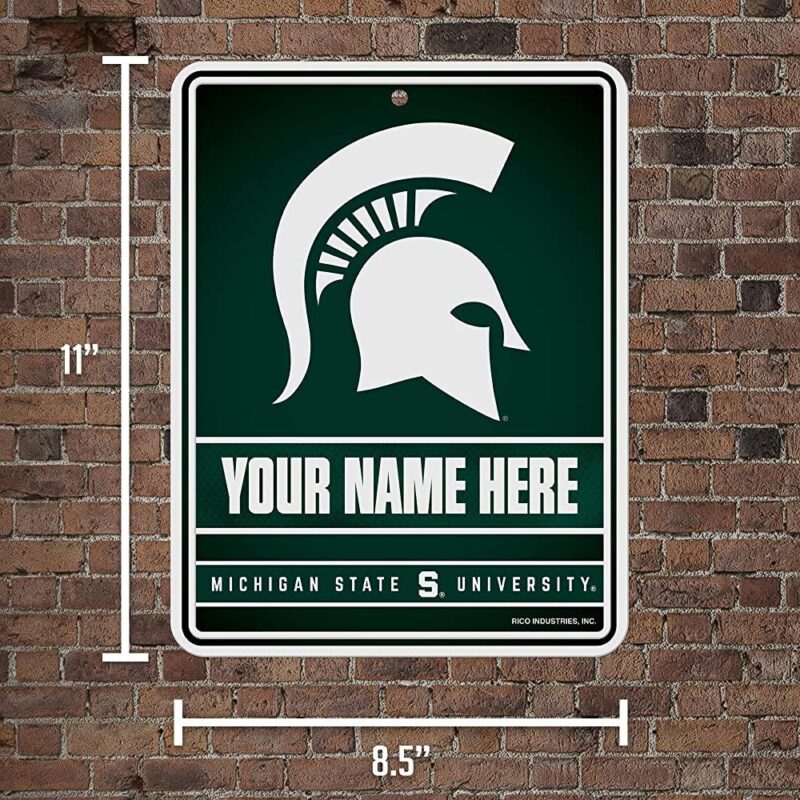 NCAA Michigan State Spartans Personalized Custom Metal Parking Sign Wall Decor Indoor Ourdoor 5