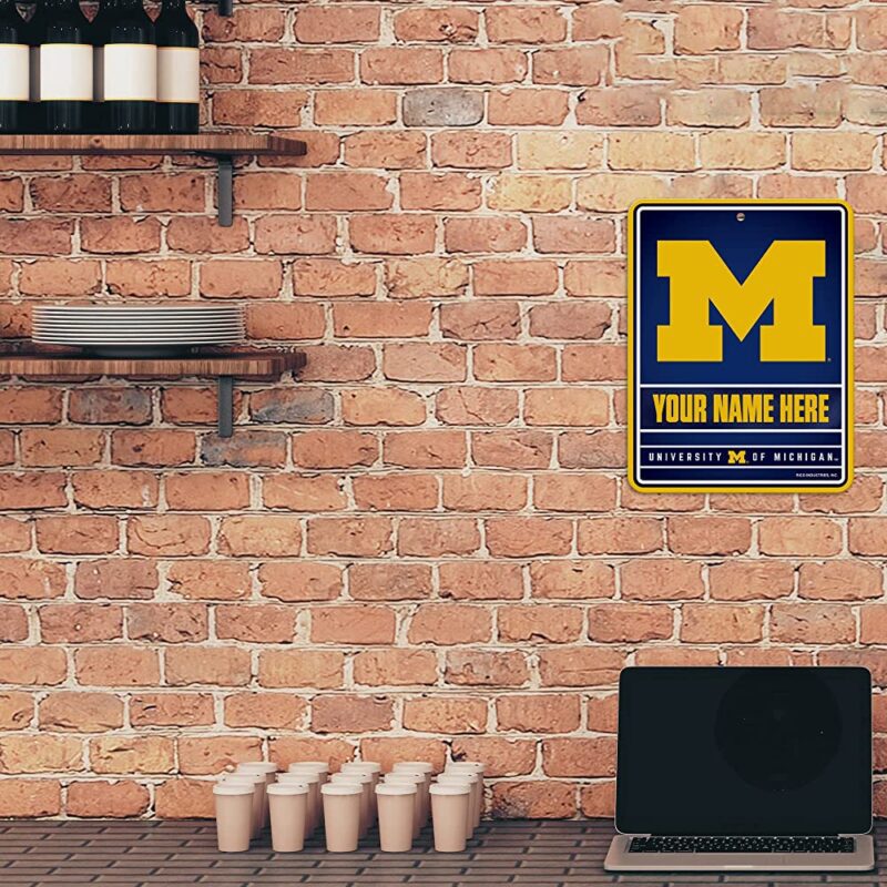NCAA Michigan Wolverines Personalized Custom Metal Parking Sign Wall Decor Indoor Ourdoor 2