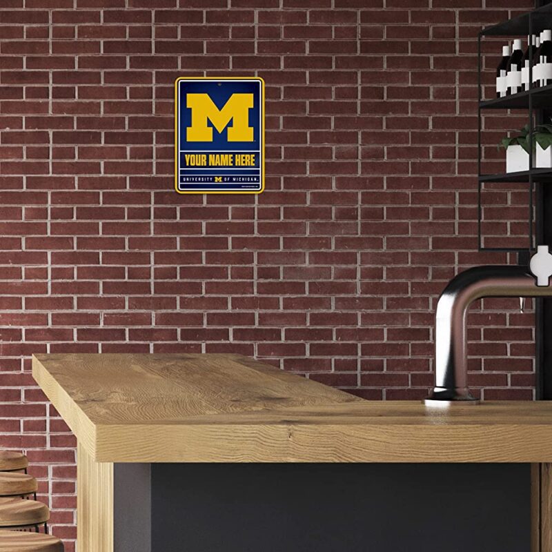 NCAA Michigan Wolverines Personalized Custom Metal Parking Sign Wall Decor Indoor Ourdoor 3
