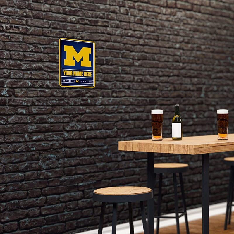 NCAA Michigan Wolverines Personalized Custom Metal Parking Sign Wall Decor Indoor Ourdoor 4