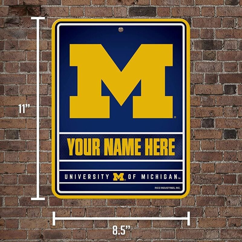 NCAA Michigan Wolverines Personalized Custom Metal Parking Sign Wall Decor Indoor Ourdoor 5