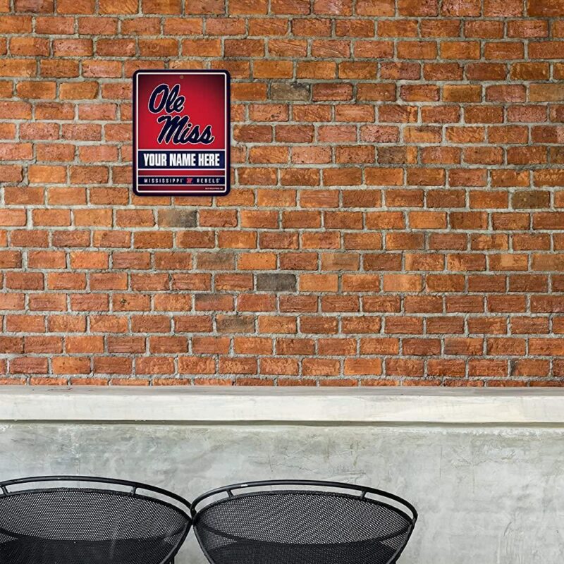 NCAA Mississippi Rebels Personalized Custom Metal Parking Sign Wall Decor Indoor Ourdoor 1