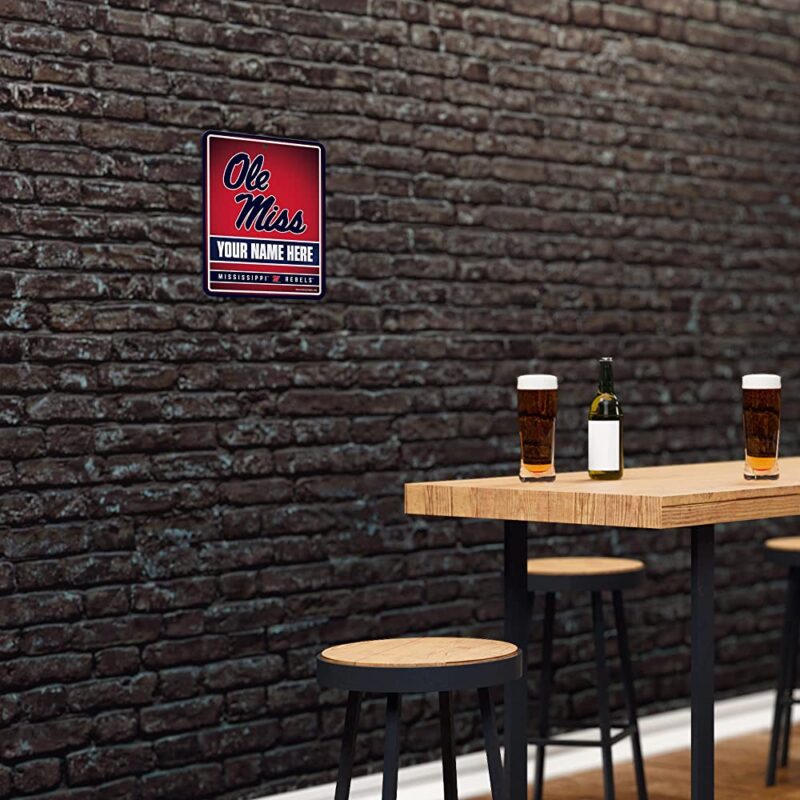 NCAA Mississippi Rebels Personalized Custom Metal Parking Sign Wall Decor Indoor Ourdoor 4