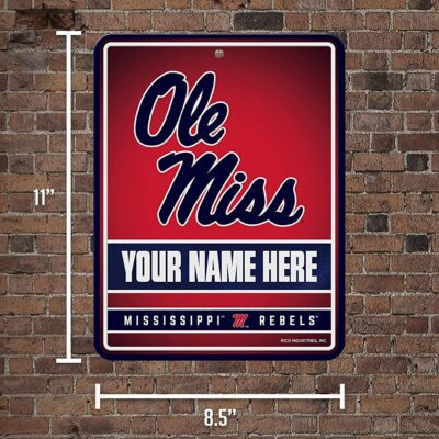 NCAA Mississippi Rebels Personalized Custom Metal Parking Sign Wall Decor Indoor Ourdoor 5 NCAA Mississippi Rebels Personalized Custom Metal Parking Sign Wall Decor Indoor Ourdoor 5