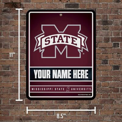 NCAA Mississippi State Bulldogs Personalized Custom Metal Parking Sign Wall Decor Indoor Ourdoor 5