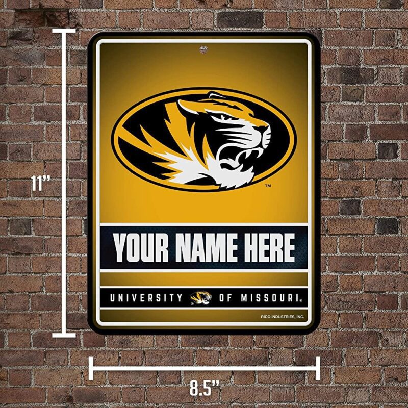 NCAA Missouri Tigers Personalized Custom Metal Parking Sign Wall Decor Indoor Ourdoor 5