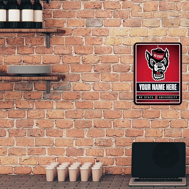 NCAA N.Carolina State Wolfpack Personalized Custom Metal Parking Sign Wall Decor Indoor Ourdoor 2