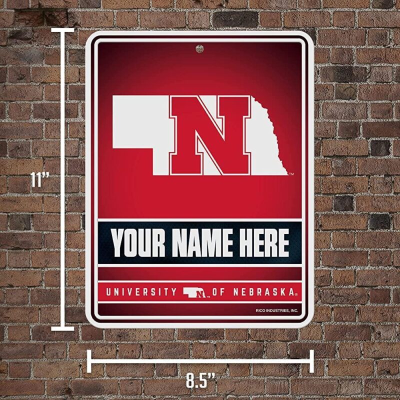 NCAA Nebraska Cornhuskers Personalized Custom Metal Parking Sign Wall Decor Indoor Ourdoor 5