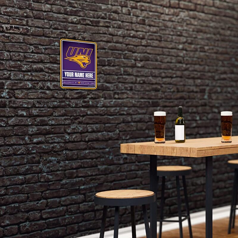 NCAA Northern Iowa Panthers Personalized Custom Metal Parking Sign Wall Decor Indoor Ourdoor 4