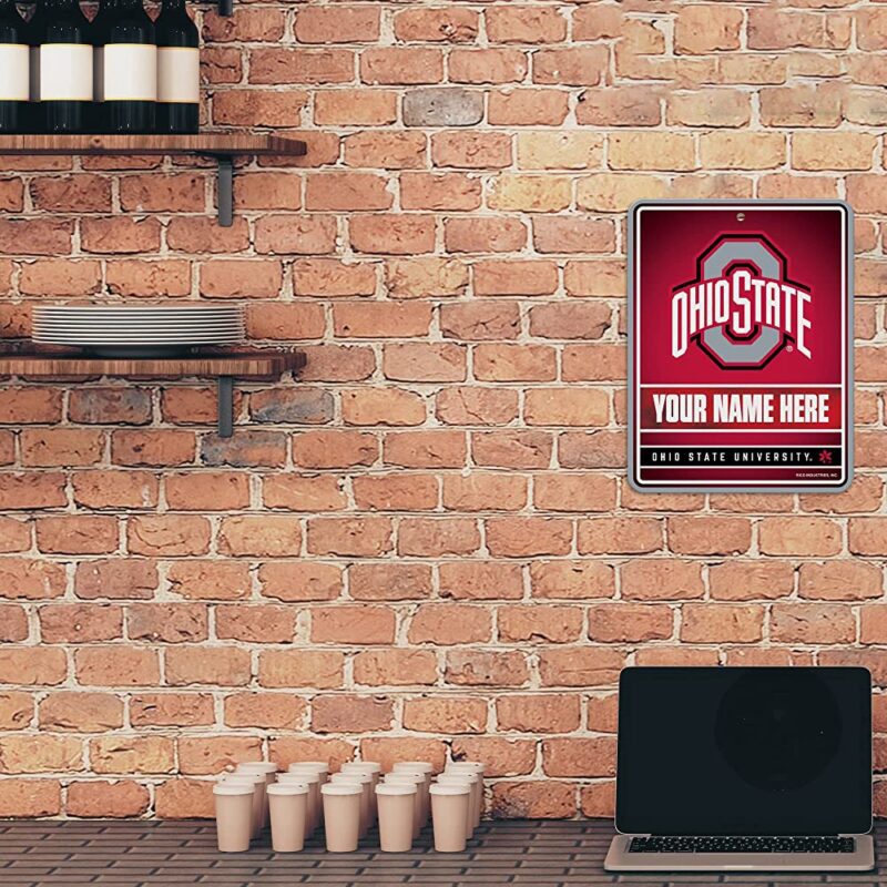 NCAA Ohio State Buckeyes Personalized Custom Metal Parking Sign Wall Decor Indoor Ourdoor 2