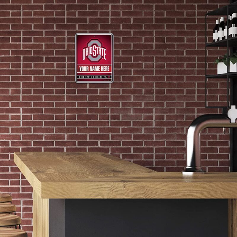 NCAA Ohio State Buckeyes Personalized Custom Metal Parking Sign Wall Decor Indoor Ourdoor 3