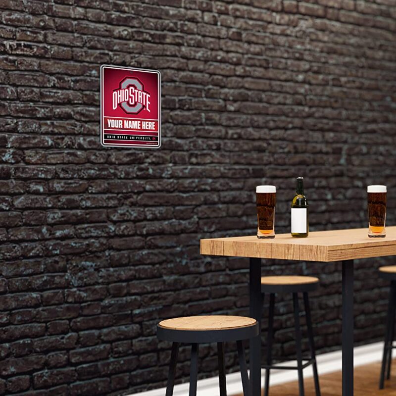 NCAA Ohio State Buckeyes Personalized Custom Metal Parking Sign Wall Decor Indoor Ourdoor 4