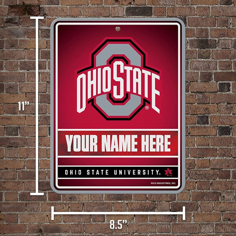NCAA Ohio State Buckeyes Personalized Custom Metal Parking Sign Wall Decor Indoor Ourdoor 5