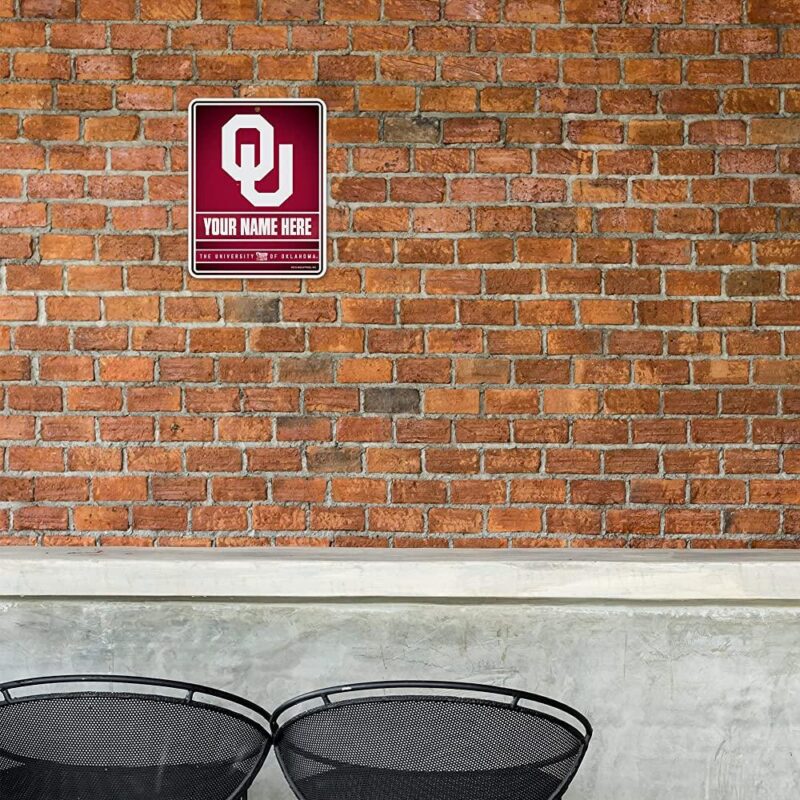 NCAA Oklahoma Sooners Personalized Custom Metal Parking Sign Wall Decor Indoor Ourdoor 1