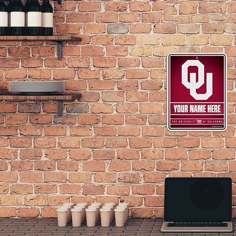 NCAA Oklahoma Sooners Personalized Custom Metal Parking Sign Wall Decor Indoor Ourdoor 2