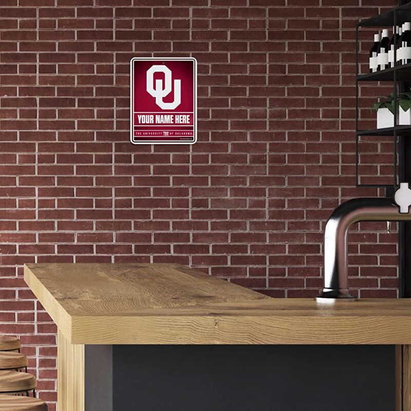 NCAA Oklahoma Sooners Personalized Custom Metal Parking Sign Wall Decor Indoor Ourdoor 3