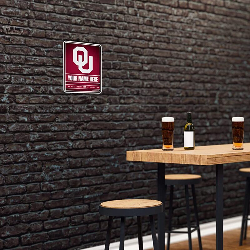 NCAA Oklahoma Sooners Personalized Custom Metal Parking Sign Wall Decor Indoor Ourdoor 4