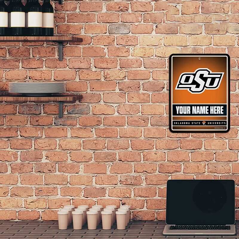 NCAA Oklahoma State Cowboys Personalized Custom Metal Parking Sign Wall Decor Indoor Ourdoor 2