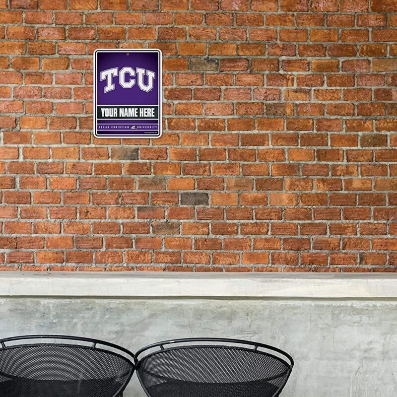 NCAA TCU Horned Frogs Personalized Custom Metal Parking Sign Wall Decor Indoor Ourdoor 1