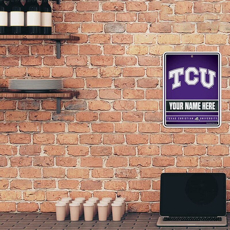 NCAA TCU Horned Frogs Personalized Custom Metal Parking Sign Wall Decor Indoor Ourdoor 2