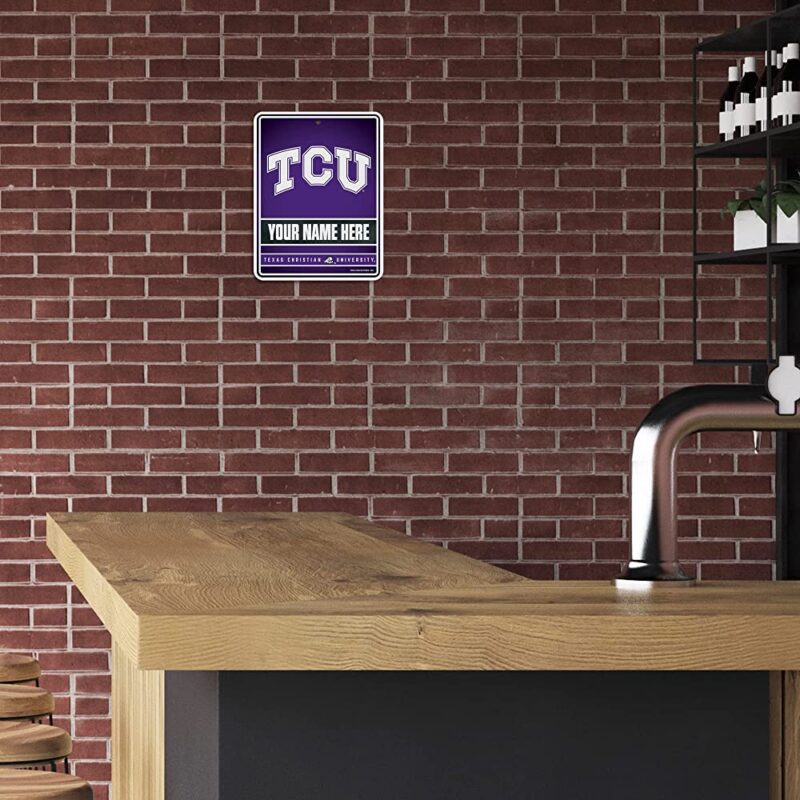 NCAA TCU Horned Frogs Personalized Custom Metal Parking Sign Wall Decor Indoor Ourdoor 3