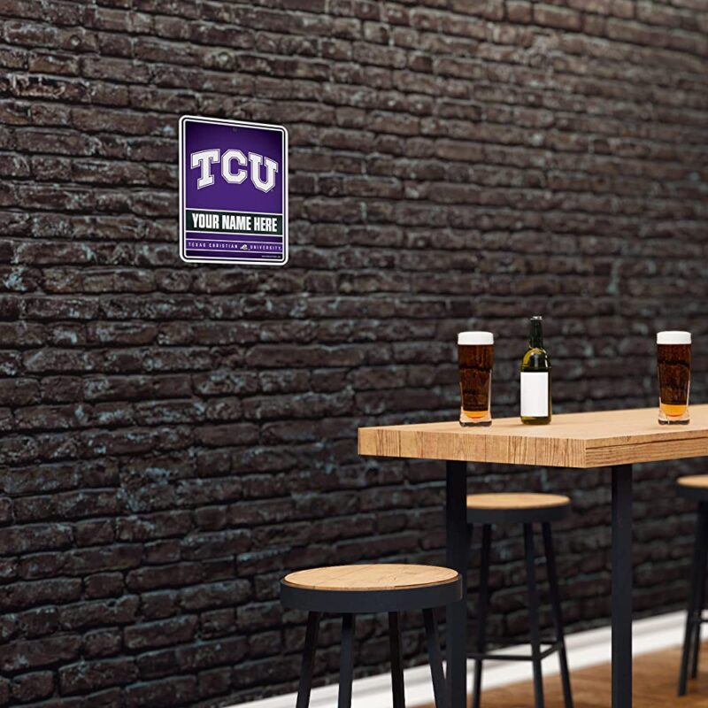 NCAA TCU Horned Frogs Personalized Custom Metal Parking Sign Wall Decor Indoor Ourdoor 4