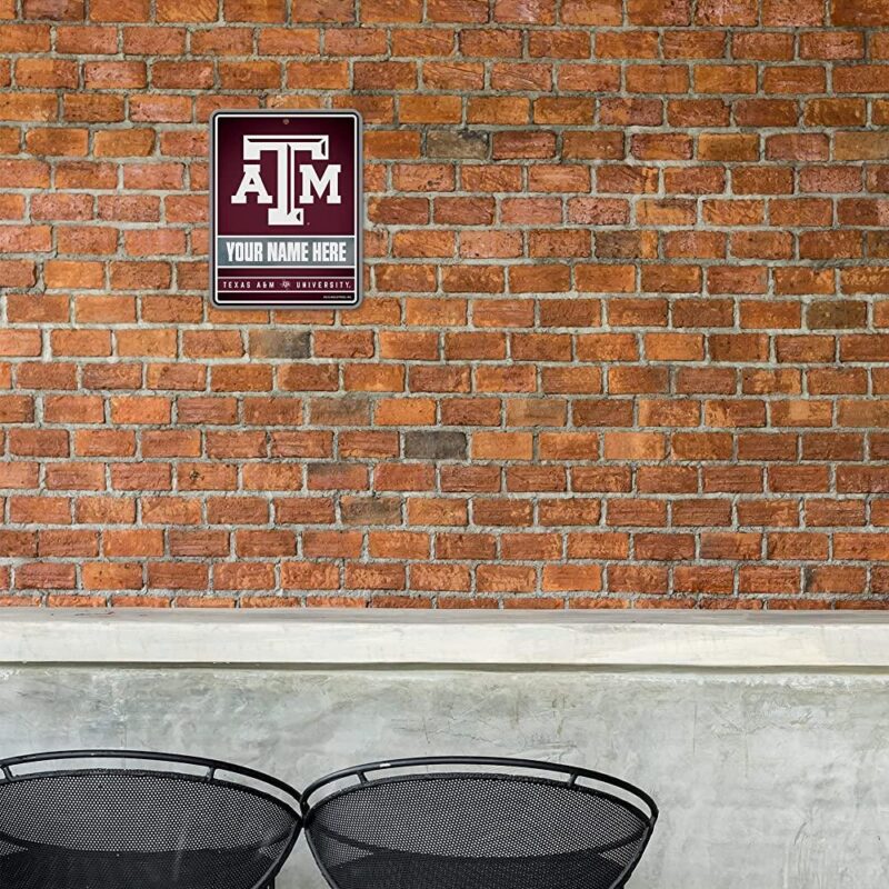 NCAA Texas AM Aggies Personalized Custom Metal Parking Sign Wall Decor Indoor Ourdoor 1