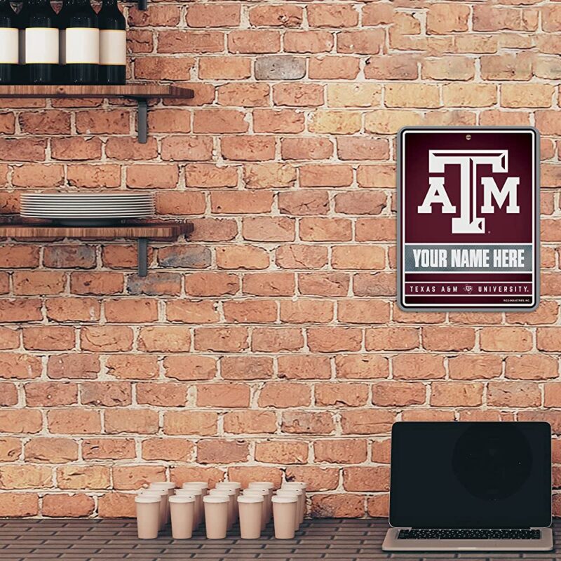 NCAA Texas AM Aggies Personalized Custom Metal Parking Sign Wall Decor Indoor Ourdoor 2