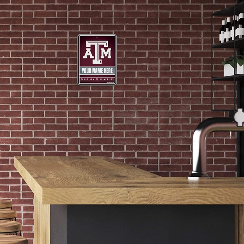 NCAA Texas AM Aggies Personalized Custom Metal Parking Sign Wall Decor Indoor Ourdoor 3