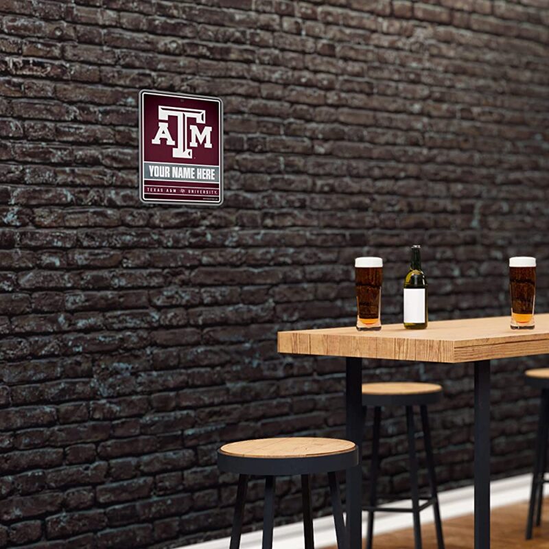 NCAA Texas AM Aggies Personalized Custom Metal Parking Sign Wall Decor Indoor Ourdoor 4