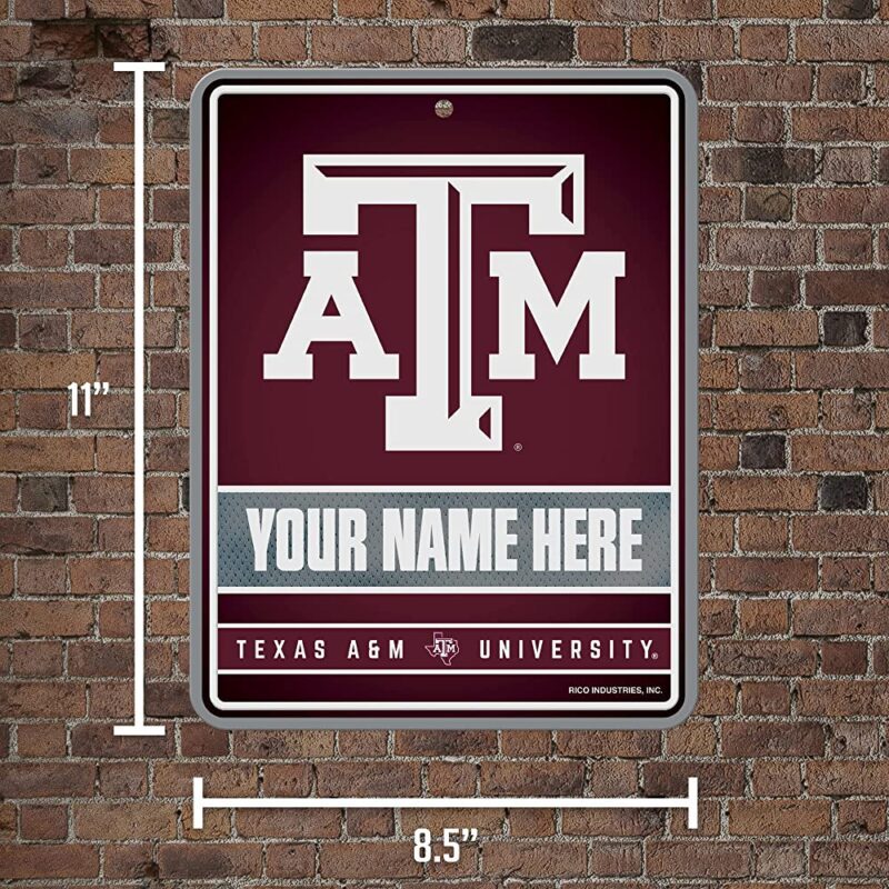 NCAA Texas AM Aggies Personalized Custom Metal Parking Sign Wall Decor Indoor Ourdoor 5