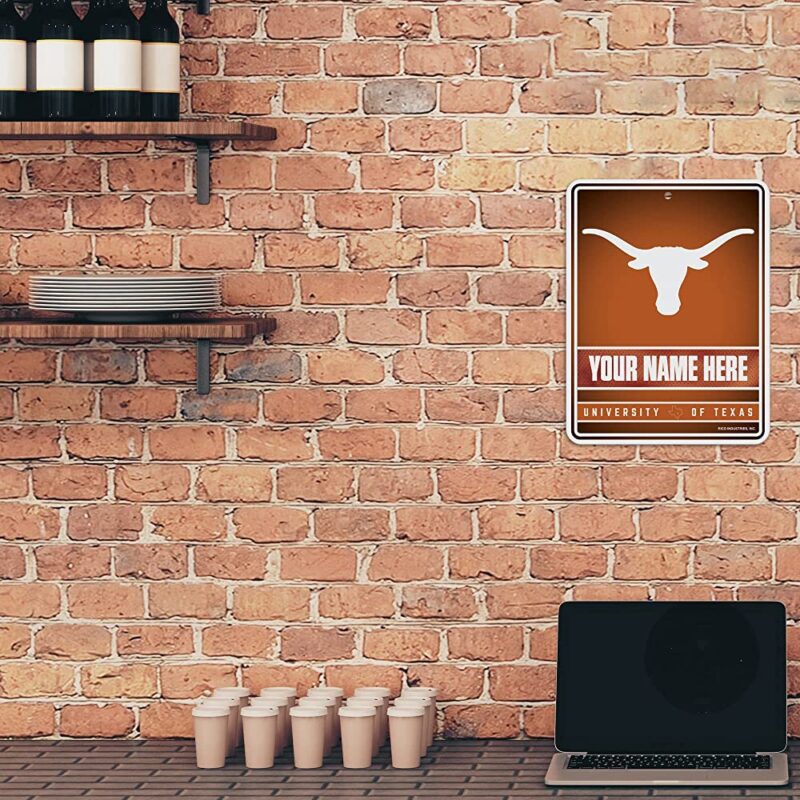 NCAA Texas Longhorns Personalized Custom Metal Parking Sign Wall Decor Indoor Ourdoor 2